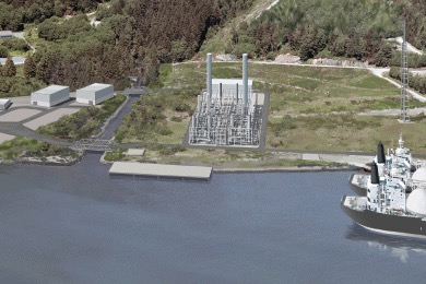 A rendering from the Woodfibre LNG Project (courtesy of Woodfdibre LNG)