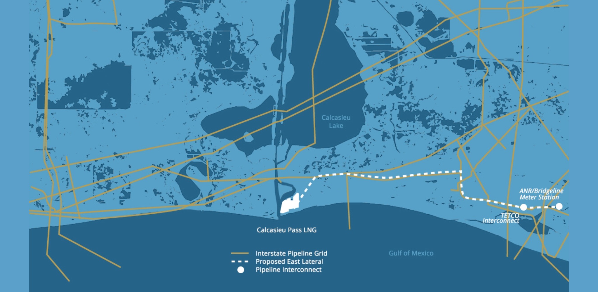The Venture Global's LNG Calcasieu Pass project map, as reported on company's website