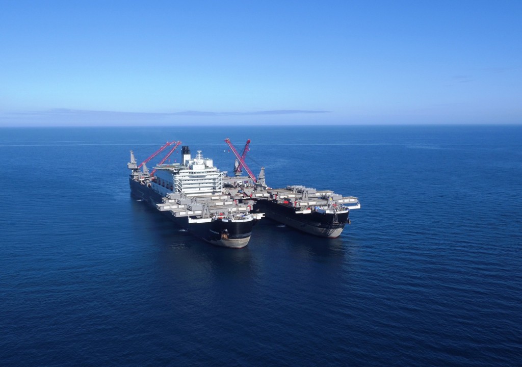 The Pioneering Spirit pipe laying vessel (image courtesy of Gazprom)