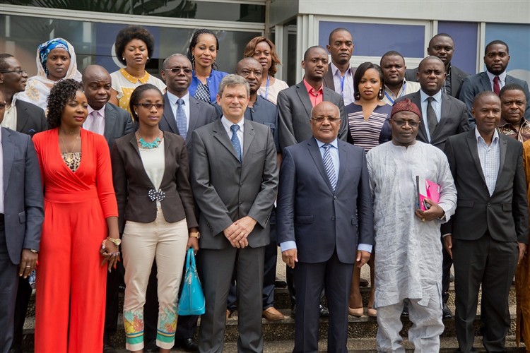 Martin Littlemore, Biwater Regional Manage, and the Cameroon representatives after signing the agreement
