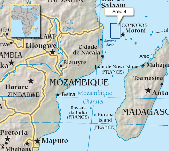 The Mozambique Area 4 position (courtesy of rig zone.com)