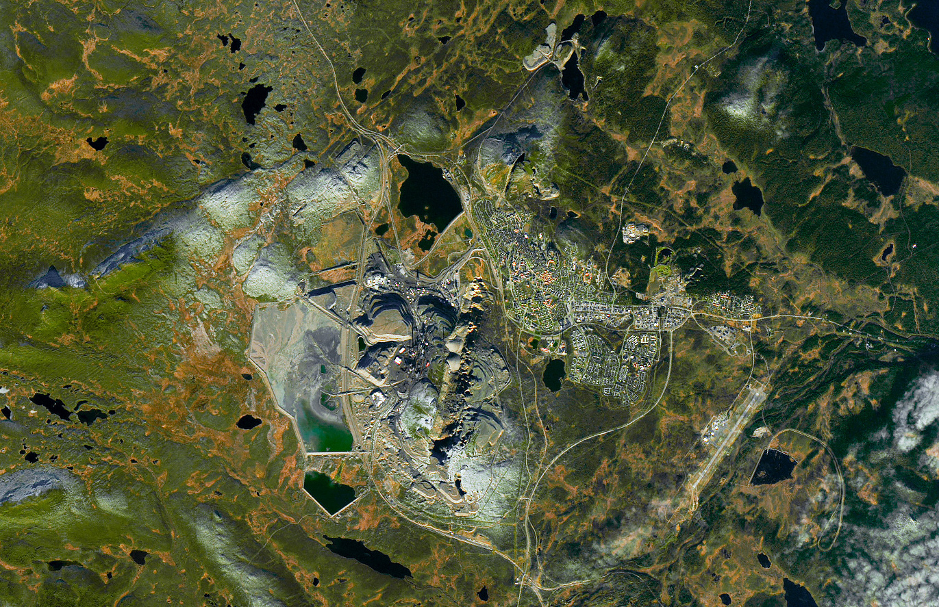 A view from the Kiruna iron ore mine (courtesy of NASA Earth Observatory)