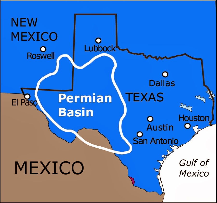 A map of the Permian Basin (image courtesy of Rigzone)