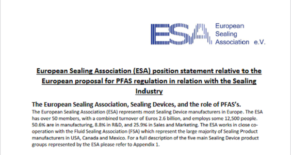 ESA position statement on proposed PFAS regulation - Industrial Valve News