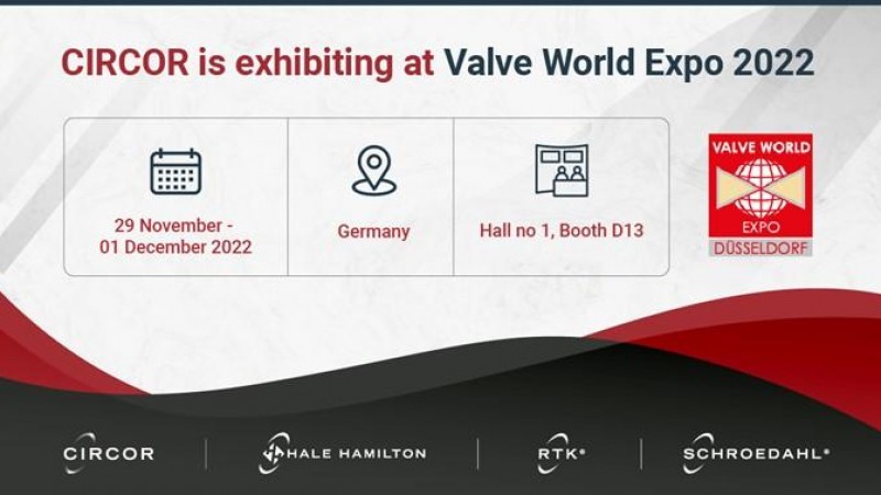 Circor to exhibit diverse flow control portfolio at Valve World Expo 2022